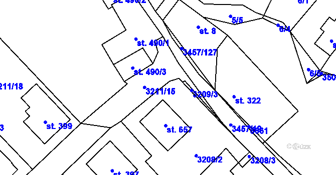 Parcela st. 3211/57 v KÚ Lačnov, Katastrální mapa