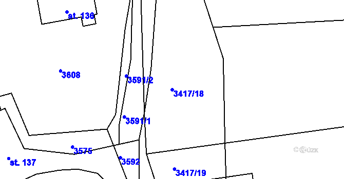 Parcela st. 3417/18 v KÚ Lačnov, Katastrální mapa