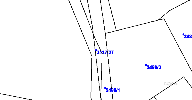 Parcela st. 3417/27 v KÚ Lačnov, Katastrální mapa