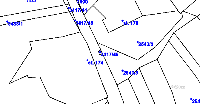 Parcela st. 3417/46 v KÚ Lačnov, Katastrální mapa