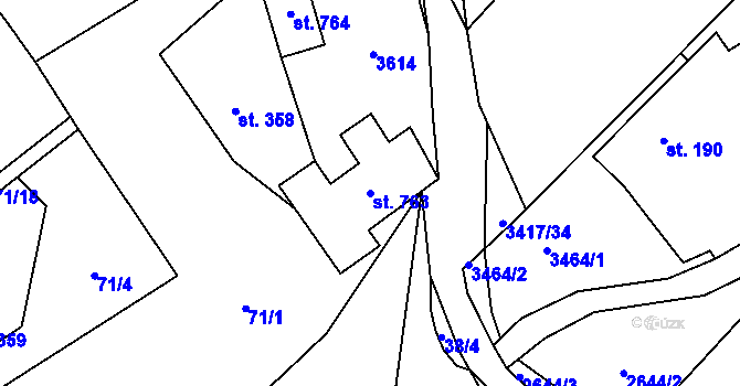 Parcela st. 763 v KÚ Lačnov, Katastrální mapa