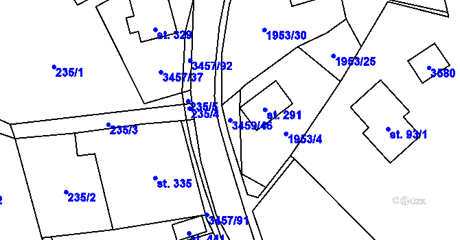 Parcela st. 3459/46 v KÚ Lačnov, Katastrální mapa