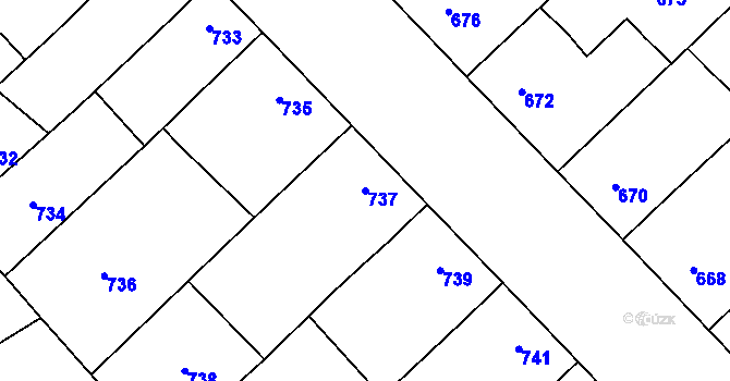 Parcela st. 737 v KÚ Ladná, Katastrální mapa