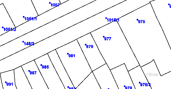 Parcela st. 979 v KÚ Ladná, Katastrální mapa