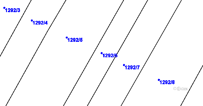 Parcela st. 1292/6 v KÚ Ladná, Katastrální mapa