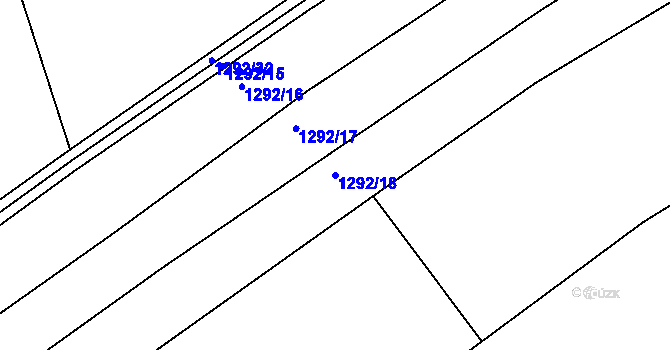 Parcela st. 1292/18 v KÚ Ladná, Katastrální mapa