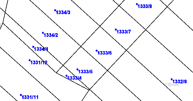 Parcela st. 1333/6 v KÚ Ladná, Katastrální mapa