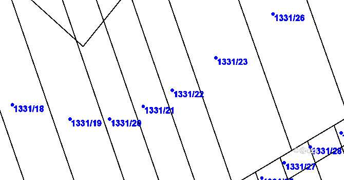 Parcela st. 1331/22 v KÚ Ladná, Katastrální mapa