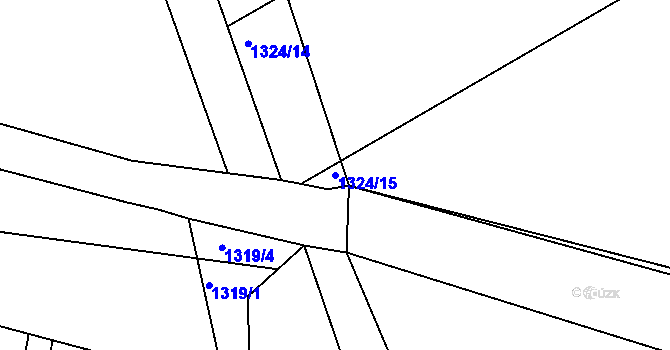 Parcela st. 1324/15 v KÚ Ladná, Katastrální mapa