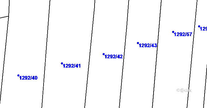 Parcela st. 1292/42 v KÚ Ladná, Katastrální mapa