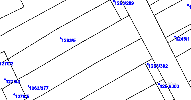 Parcela st. 1263/304 v KÚ Ladná, Katastrální mapa