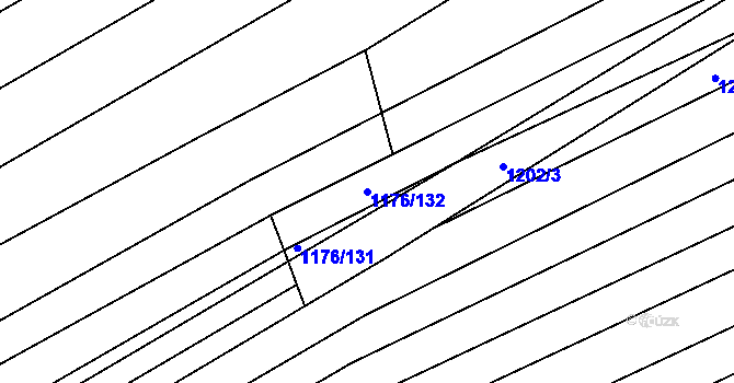 Parcela st. 1176/132 v KÚ Ladná, Katastrální mapa