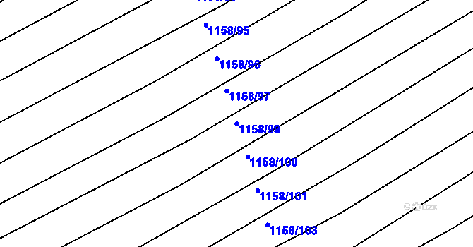 Parcela st. 1158/99 v KÚ Ladná, Katastrální mapa