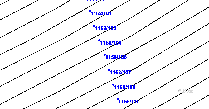 Parcela st. 1158/106 v KÚ Ladná, Katastrální mapa
