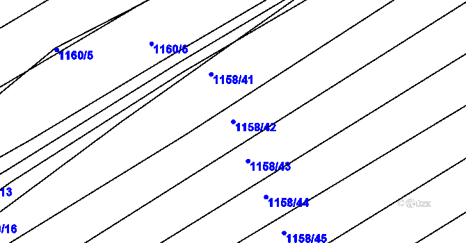 Parcela st. 1158/42 v KÚ Ladná, Katastrální mapa