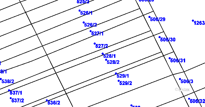 Parcela st. 528/1 v KÚ Ladná, Katastrální mapa