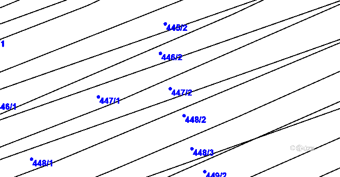 Parcela st. 447/2 v KÚ Ladná, Katastrální mapa