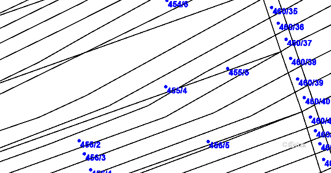 Parcela st. 455/4 v KÚ Ladná, Katastrální mapa
