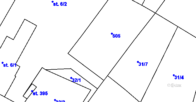Parcela st. 111 v KÚ Lahošť, Katastrální mapa