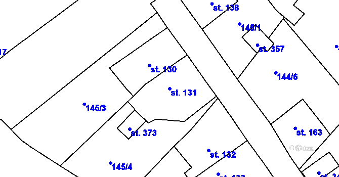 Parcela st. 131 v KÚ Lahošť, Katastrální mapa