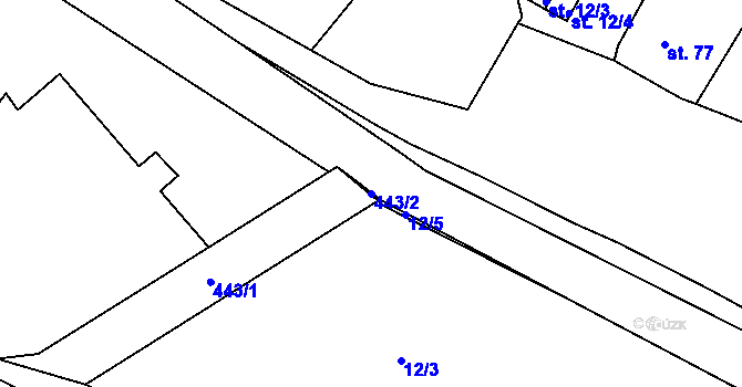 Parcela st. 443/2 v KÚ Lahošť, Katastrální mapa