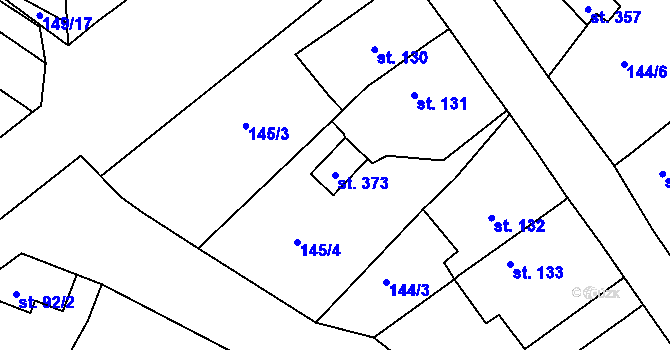 Parcela st. 373 v KÚ Lahošť, Katastrální mapa