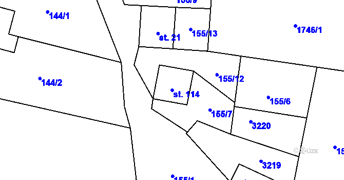 Parcela st. 114 v KÚ Lančov, Katastrální mapa