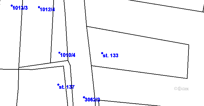 Parcela st. 133 v KÚ Lančov, Katastrální mapa