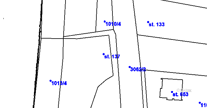 Parcela st. 137 v KÚ Lančov, Katastrální mapa