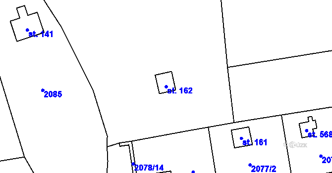 Parcela st. 162 v KÚ Lančov, Katastrální mapa