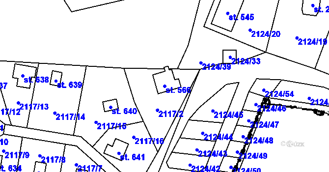 Parcela st. 566 v KÚ Lančov, Katastrální mapa