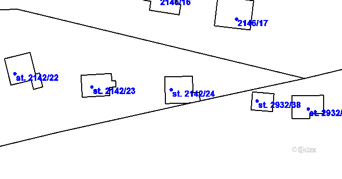 Parcela st. 2142/24 v KÚ Lančov, Katastrální mapa