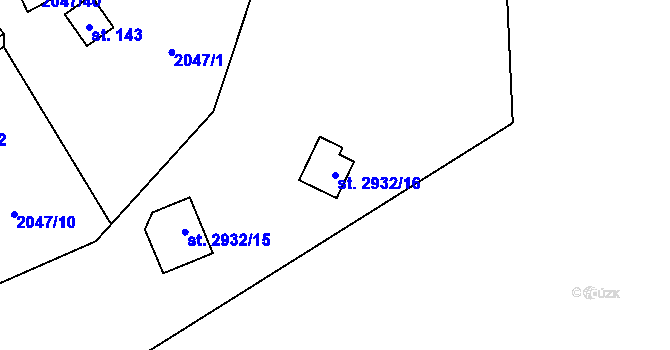 Parcela st. 2932/16 v KÚ Lančov, Katastrální mapa