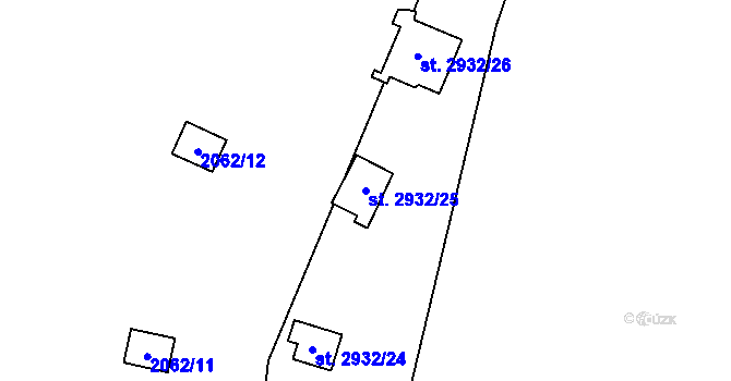 Parcela st. 2932/25 v KÚ Lančov, Katastrální mapa
