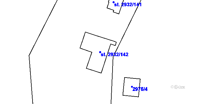 Parcela st. 2932/142 v KÚ Lančov, Katastrální mapa