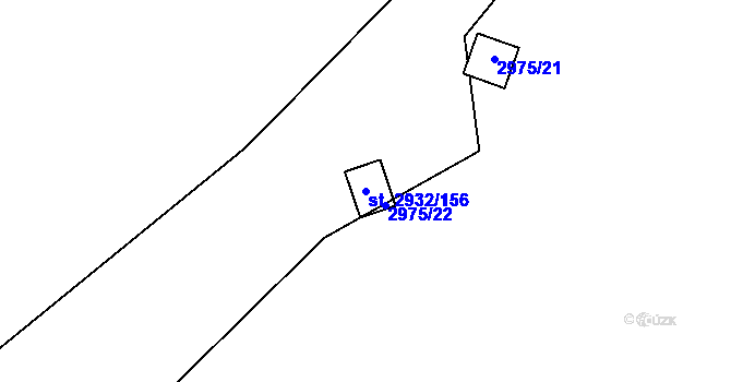 Parcela st. 2932/156 v KÚ Lančov, Katastrální mapa