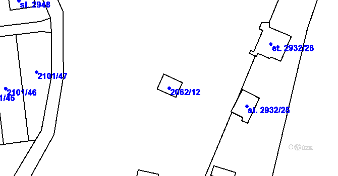 Parcela st. 2062/12 v KÚ Lančov, Katastrální mapa