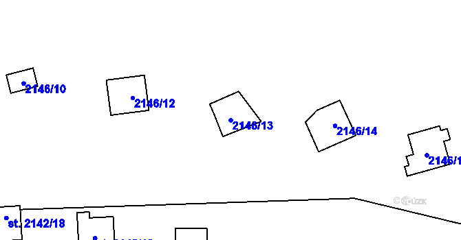 Parcela st. 2146/13 v KÚ Lančov, Katastrální mapa