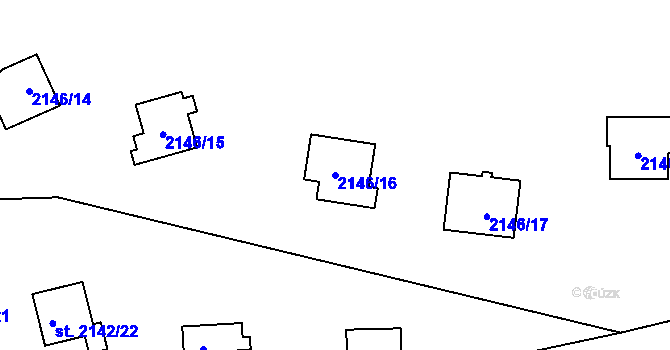Parcela st. 2146/16 v KÚ Lančov, Katastrální mapa