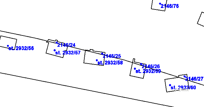 Parcela st. 2146/25 v KÚ Lančov, Katastrální mapa