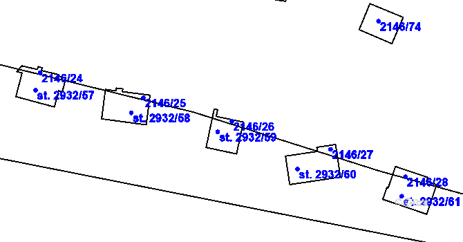 Parcela st. 2146/26 v KÚ Lančov, Katastrální mapa