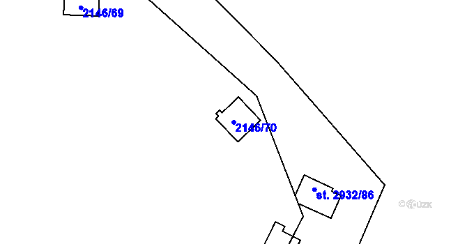 Parcela st. 2146/70 v KÚ Lančov, Katastrální mapa