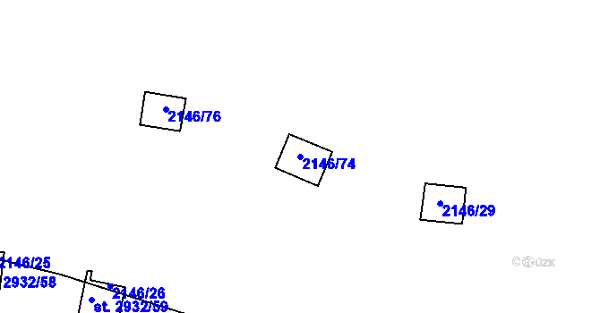 Parcela st. 2146/74 v KÚ Lančov, Katastrální mapa