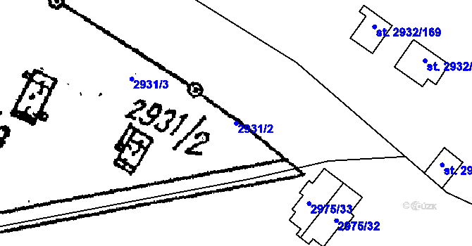 Parcela st. 2931/2 v KÚ Lančov, Katastrální mapa