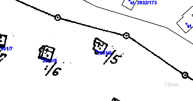 Parcela st. 2931/5 v KÚ Lančov, Katastrální mapa
