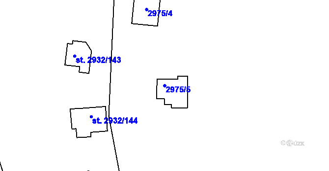 Parcela st. 2975/5 v KÚ Lančov, Katastrální mapa