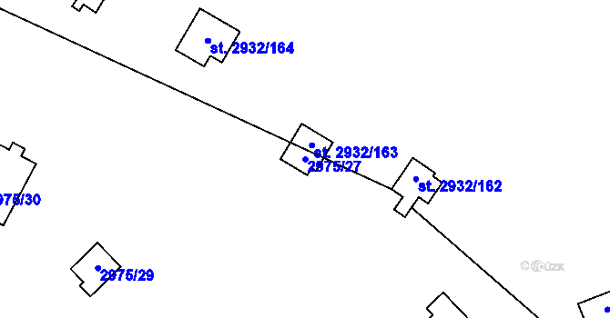 Parcela st. 2975/27 v KÚ Lančov, Katastrální mapa