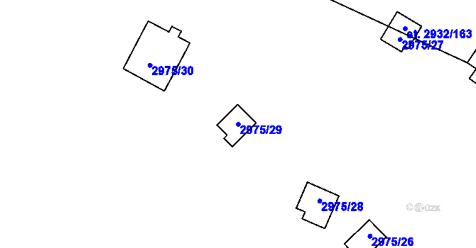Parcela st. 2975/29 v KÚ Lančov, Katastrální mapa