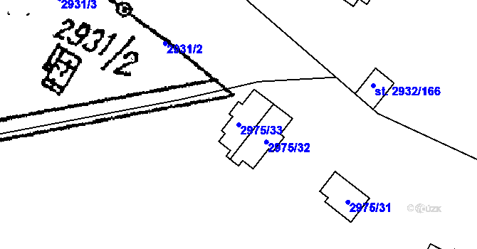 Parcela st. 2975/33 v KÚ Lančov, Katastrální mapa