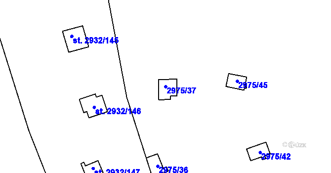 Parcela st. 2975/37 v KÚ Lančov, Katastrální mapa
